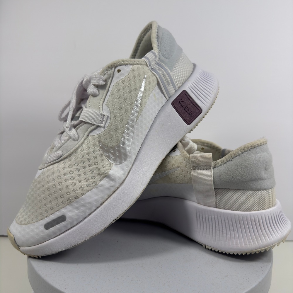 Nike Repel Womens Running Shoes White Silver Burgundy Reflective Sneakers‎ 9
